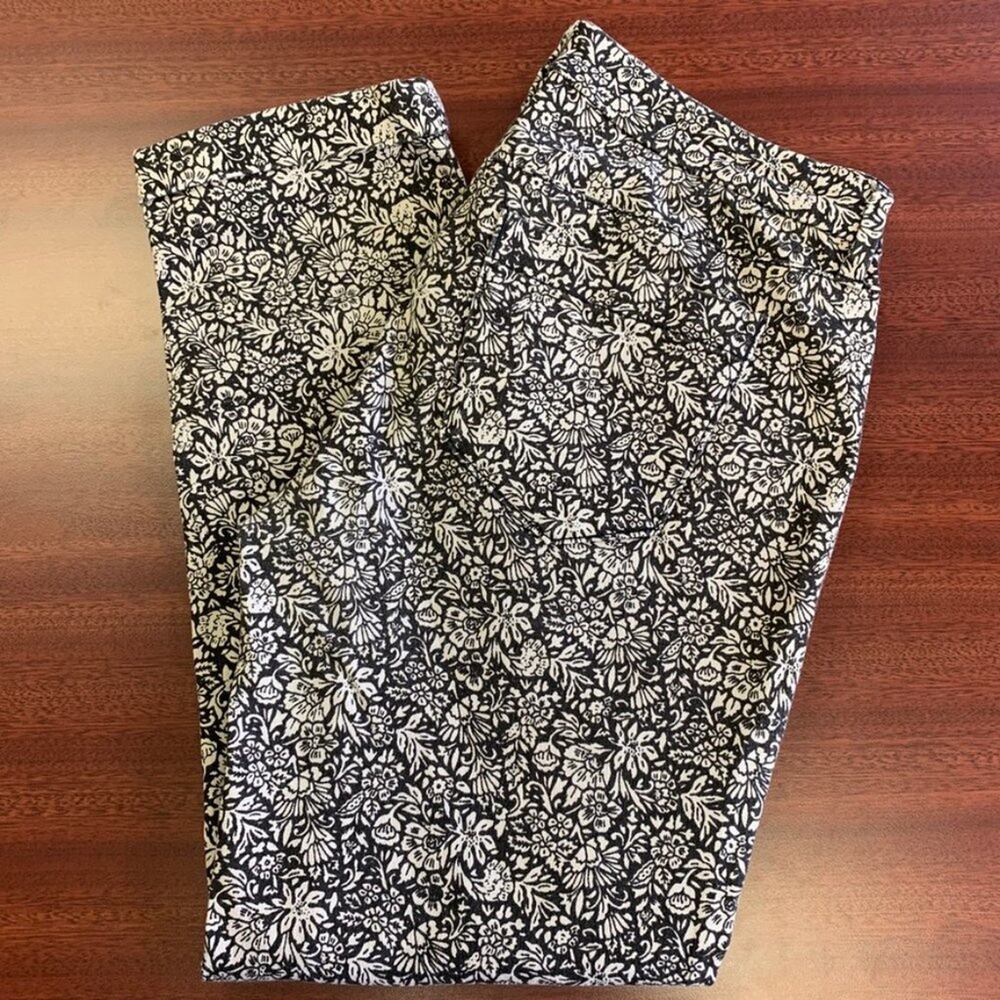 Loft Brown And Tan Flowered Cropped Pants